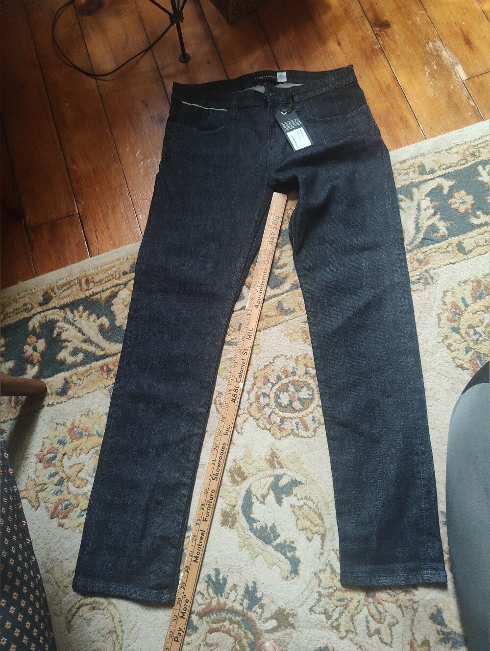 NWT Brockenbow Dark Indigo Jeans Made In USA Selvedge Boyfriend Charlotte